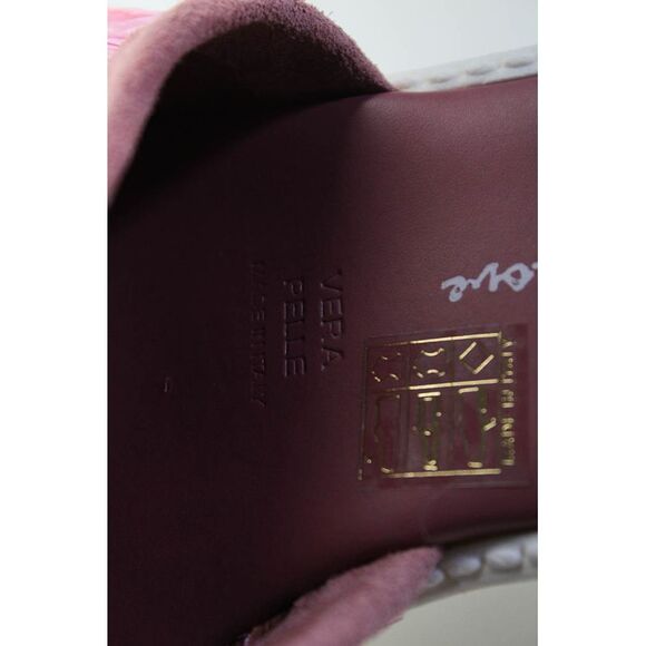 George J. Love Womens Striped Print Frayed Textured Block Heels Pink Size EUR40 - Picture 7 of 7